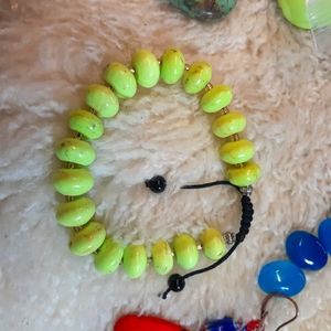 Bright Banana YellowGreen Gaspeite Bracelet